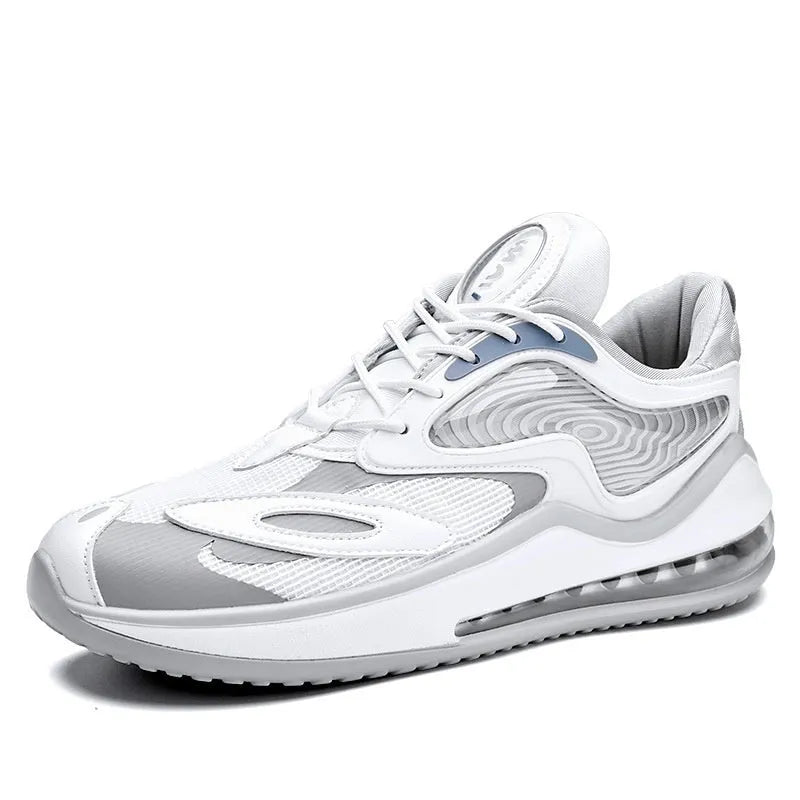 Men's summer air cushion casual shoes in Space Black and Space White colours with rubber sole