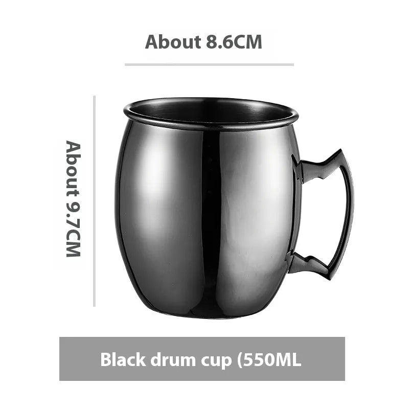 Stainless steel Moscow Mule cup with copper plating in hammer point style showing metallic finish.