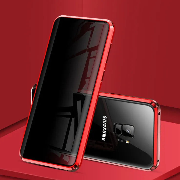 Samsung magnetic phone case with anti-peeping privacy screen in clamshell design