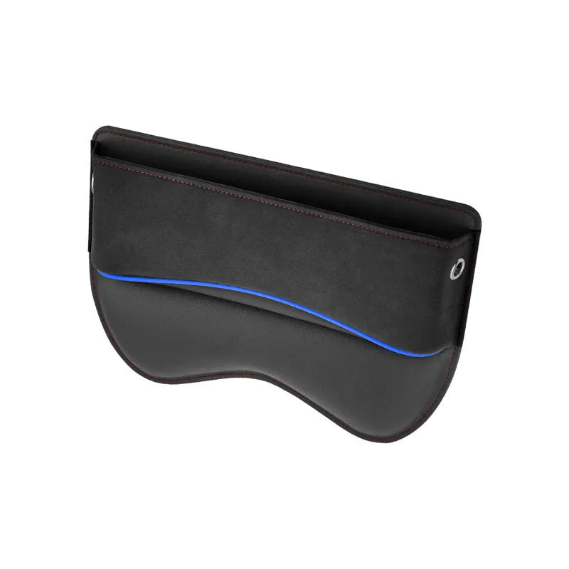 Leather car seat storage box in choice of colours for footwell organisation