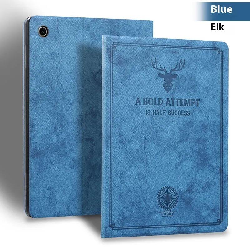 iPad protective case with TPU leather clamshell design in multiple colour options
