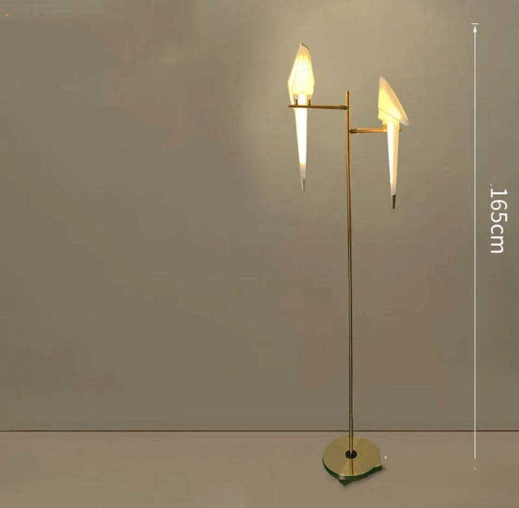 Paper crane iron lampshade warm light floor lamp for living room bedroom