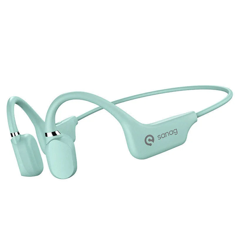 Bone conduction wireless headphones with neckband design in multiple colour options for sports use