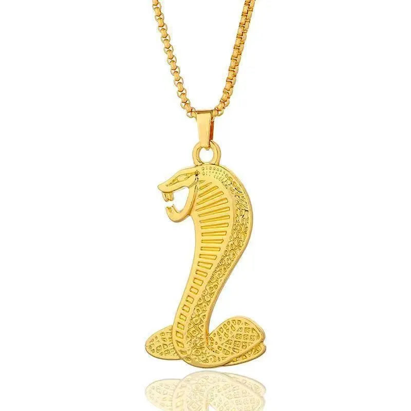 Geometric gold-colour alloy pendant necklace with zircon stones