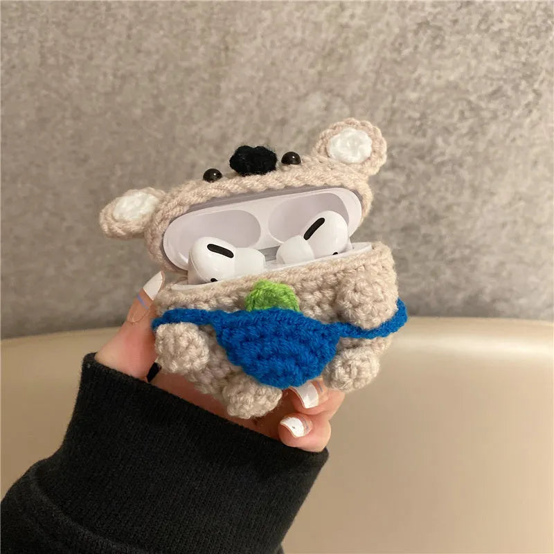 Handmade knitted koala bear earphone protective cover for Apple AirPods charging case