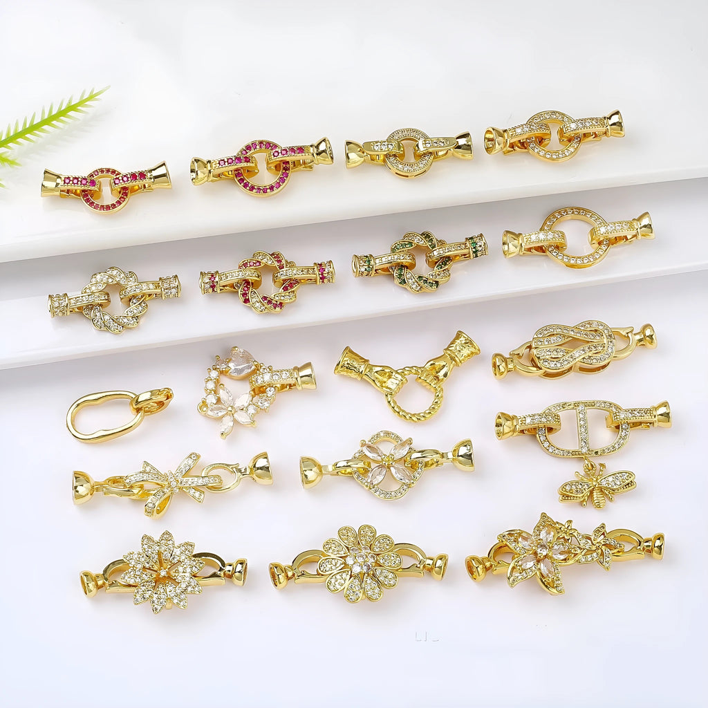 Small gold plated necklace buckle for DIY jewellery making
