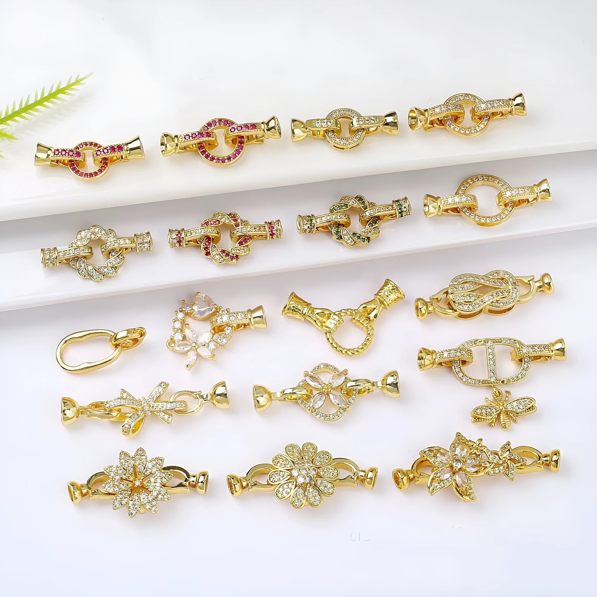Small gold plated necklace buckle for DIY jewellery making