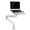 Silver aluminium alloy laptop arm bracket stand with hover design for adjustable height