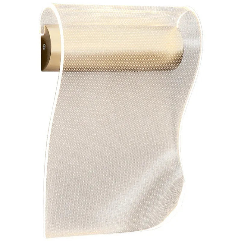 Wall lamp with acrylic shade showing left and right bend direction options