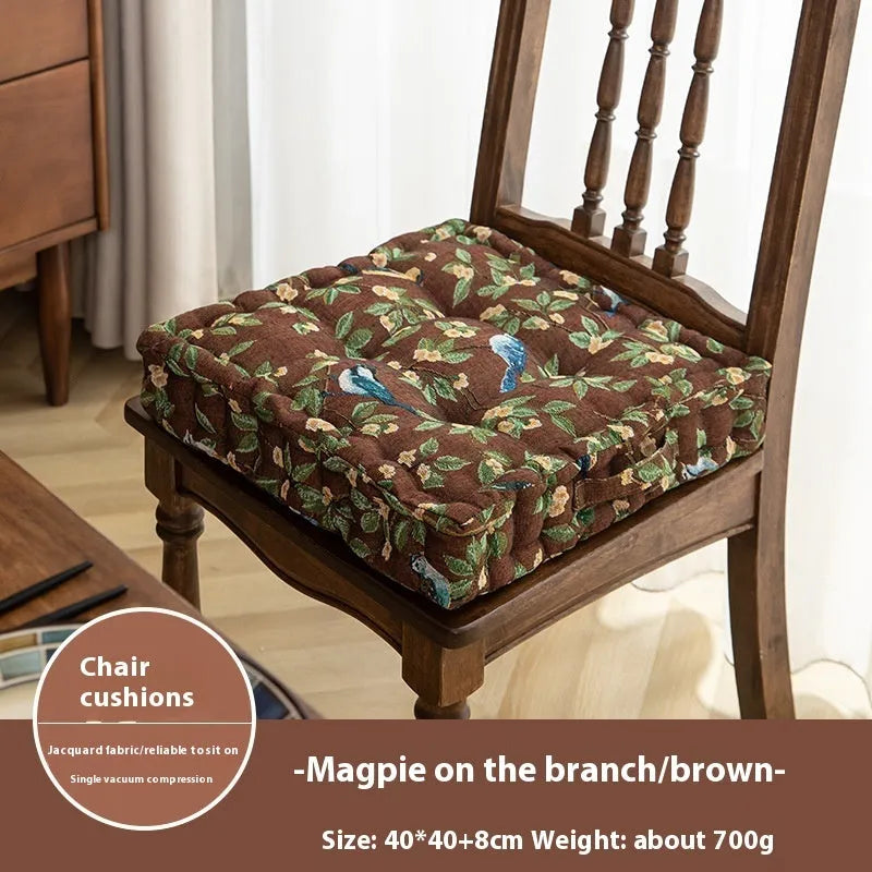 American dining chair back cushion 40×40×8cm thick with plant pattern