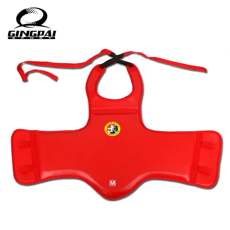 Red one-piece boxing chest protector vest for fighting training