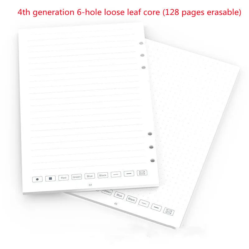Loose spiral notebook refill pack showing Zodiac Forest Paper pages, ballpoint, pencil and plastic refills with metal cores