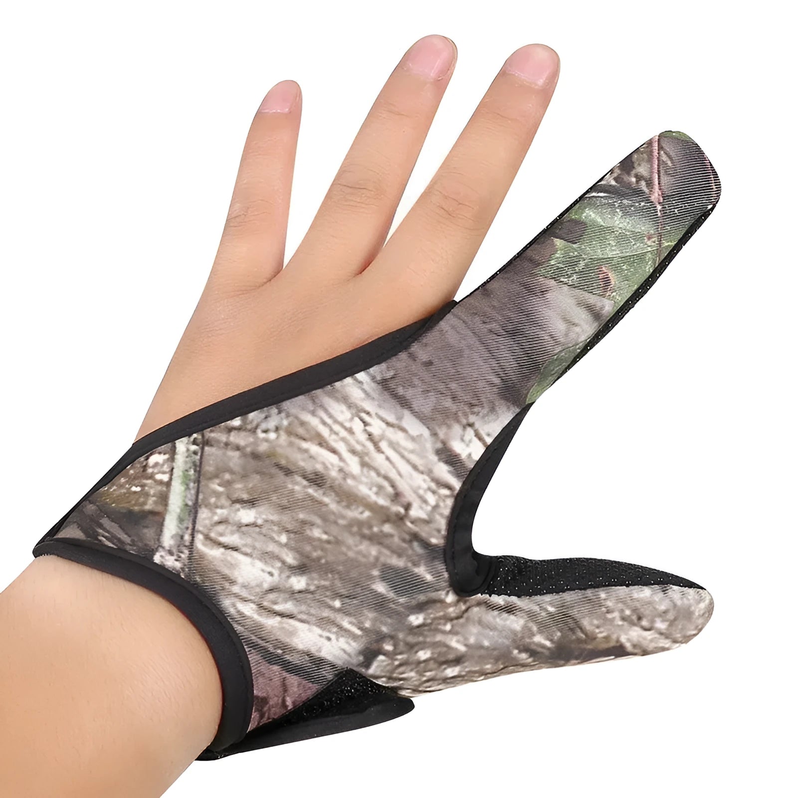 Single two-finger fishing glove with diving cloth back and microfiber palm, shown in a choice of colours.