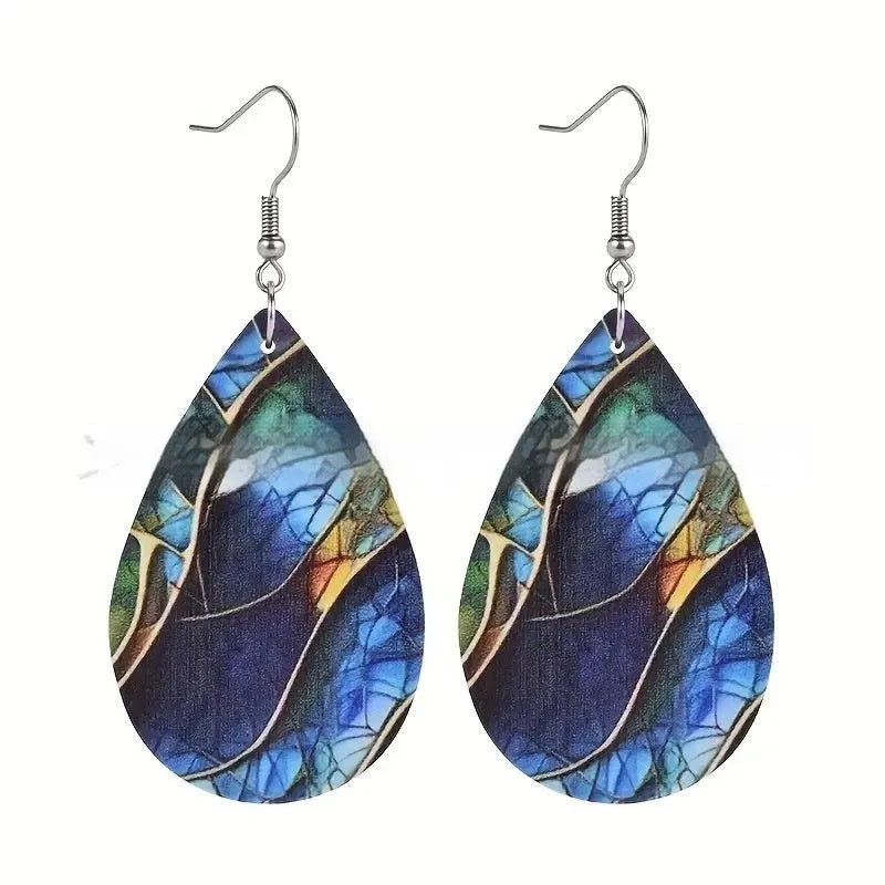 Acrylic flat branch knot drop earrings with personality style design