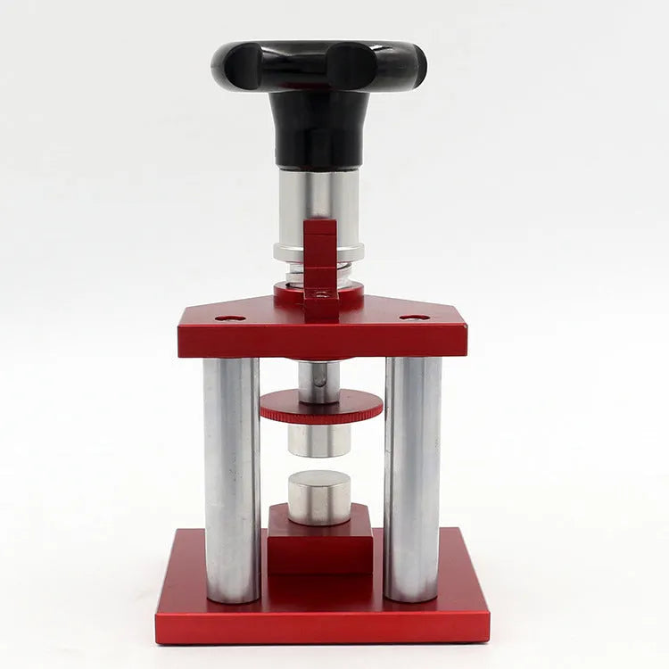 Watch repair spiral presser tool with set of 20 plastic moulds for back cover installation