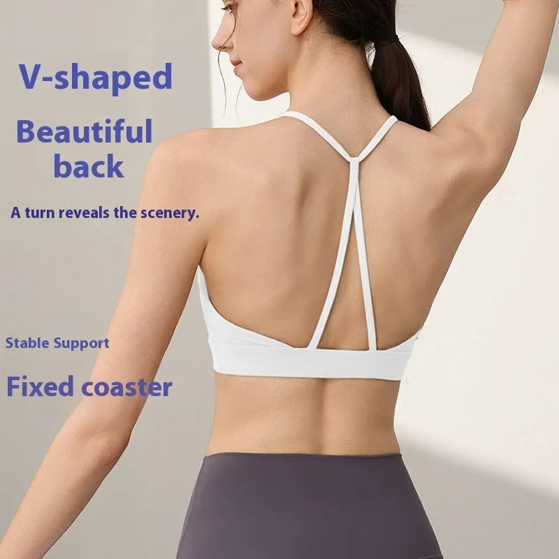 Women's high-strength nylon sports vest with fixed double-shoulder straps in five colour options