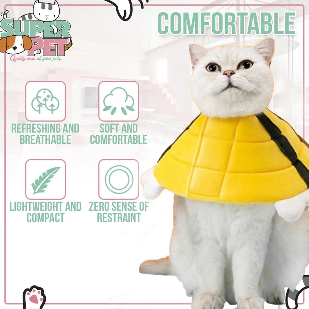Soft bee design cat cone collar with adjustable Velcro closure for pet protection
