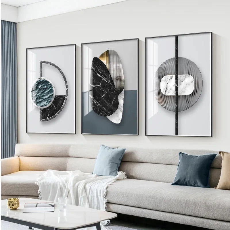 Abstract geometric pattern canvas wall poster in multiple size options
