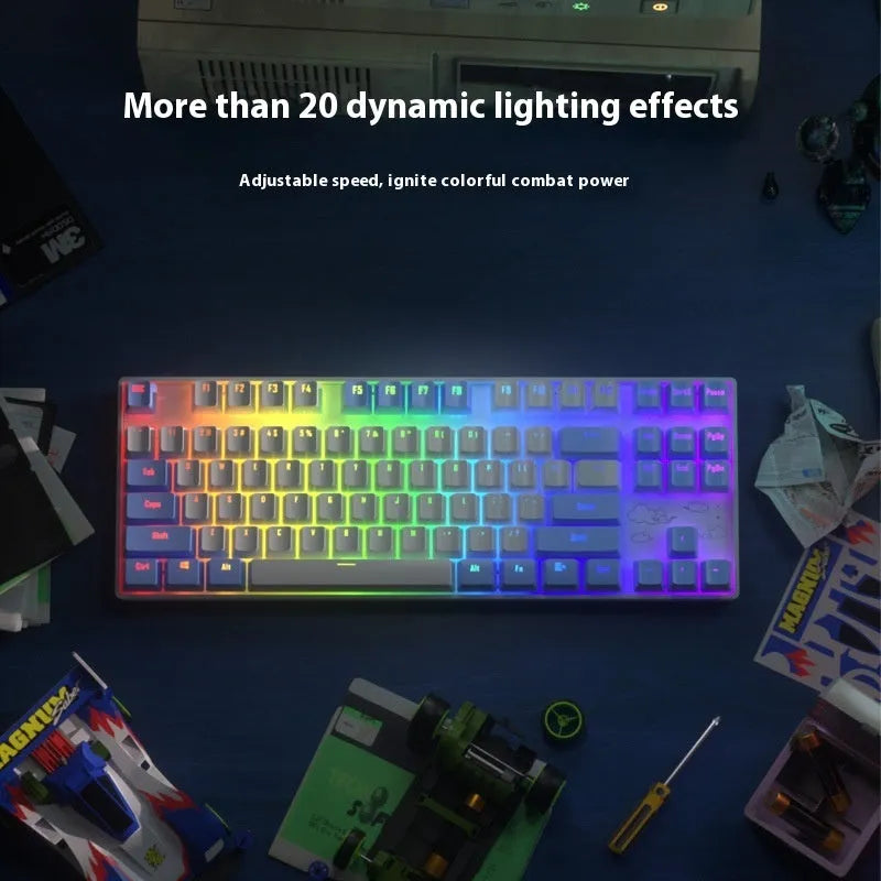 Wireless Bluetooth mechanical keyboard in metal construction with RGB backlighting options