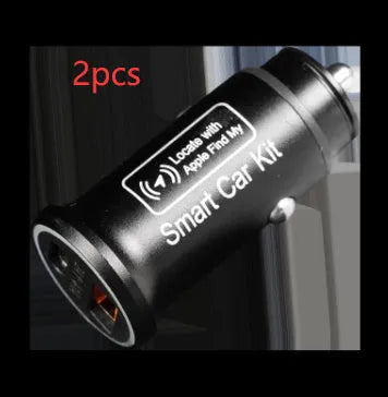 Black ABS plastic car GPS locator device for 12V charger socket.