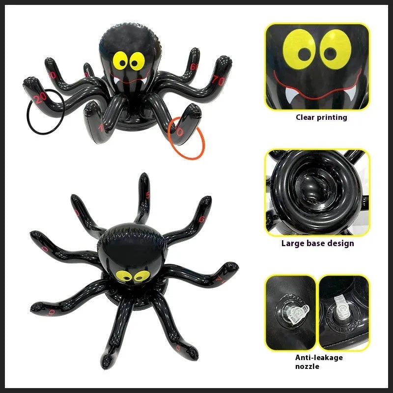 PVC inflatable Halloween throwing toy with octopus design for ghost festival games