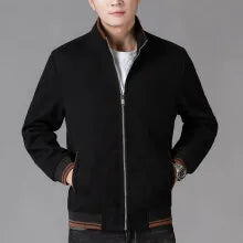 Men's grey fleece jacket with stick pocket and long sleeves for autumn casual wear