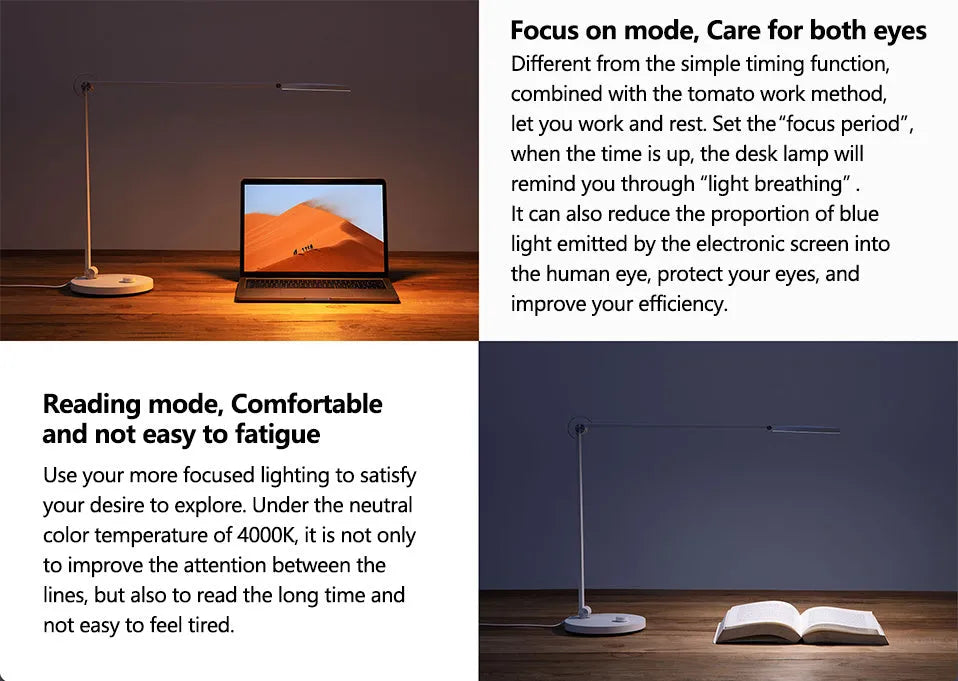 ProLED foldable arm desk lamp with adjustable colour temperature for study and reading