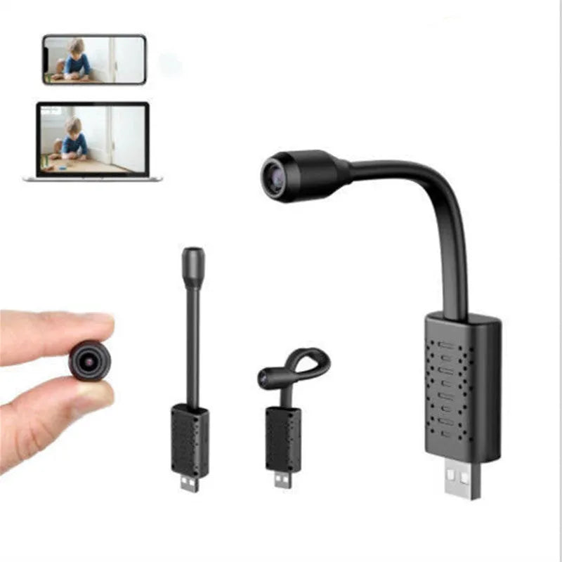 Black wireless USB HD camera measuring 158mm for vehicle and security recording
