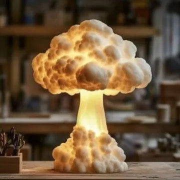 Mushroom cloud atomic explosion shaped USB table lamp with modern art design