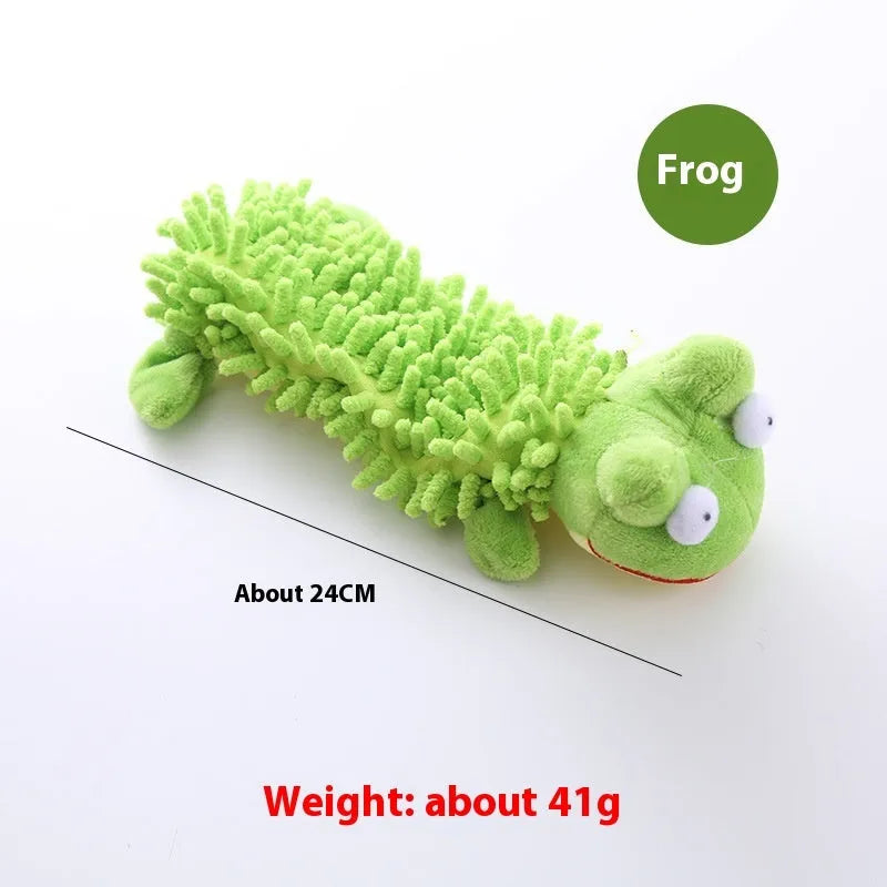 Plush microfiber horse molar dog toy in six animal colour variations