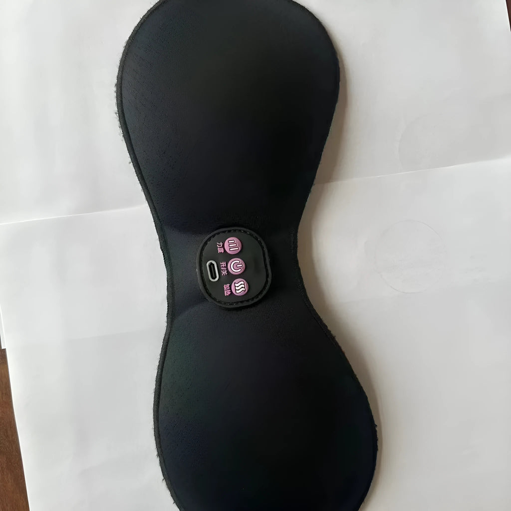 Black electric massage bra inner cushion chest stickers with three control buttons