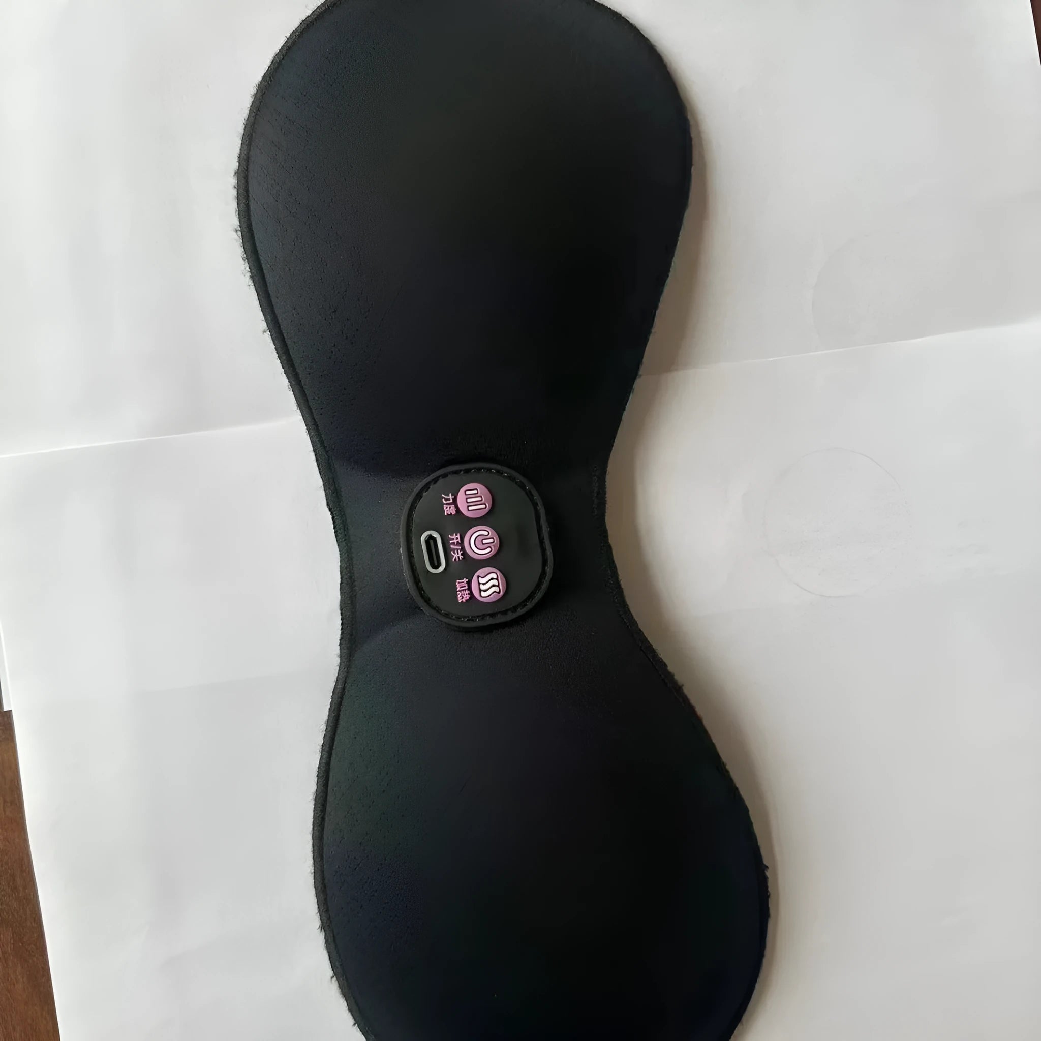 Black electric massage bra inner cushion chest stickers with three control buttons