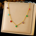Gold-plated stainless steel necklace with a heart pendant on an adjustable chain.