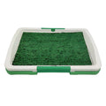 Three-layer artificial grass indoor dog toilet training tray with plastic base and removable turf