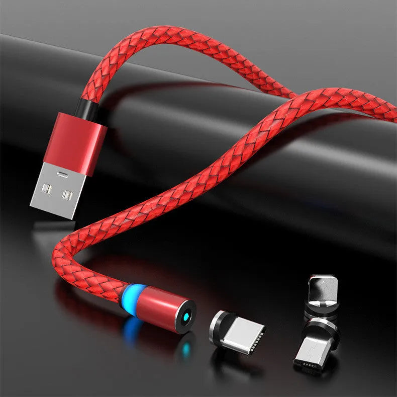 Magnetic charging cable with breathing light indicator for Apple and Android devices