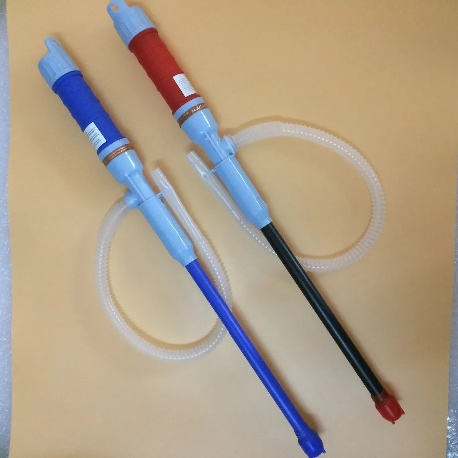 Blue manual siphon pump for fuel transfer with PP plastic construction