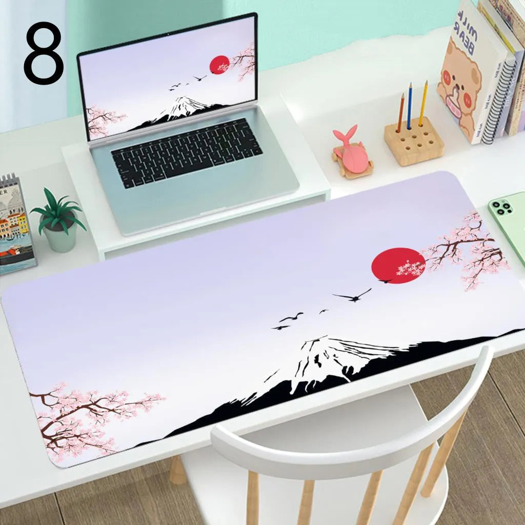 Large gaming mouse desk mat rubber printed pattern multiple sizes 300x600mm to 400x900mm picture colour
