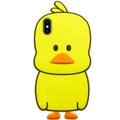 Green silicone iPhone case with cartoon animal design showing drop protection features