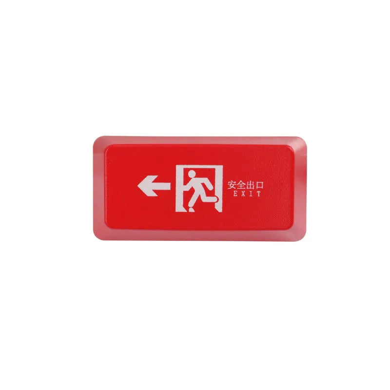 Emergency exit icon keyboard key cap with transparent design for backspace or enter key replacement