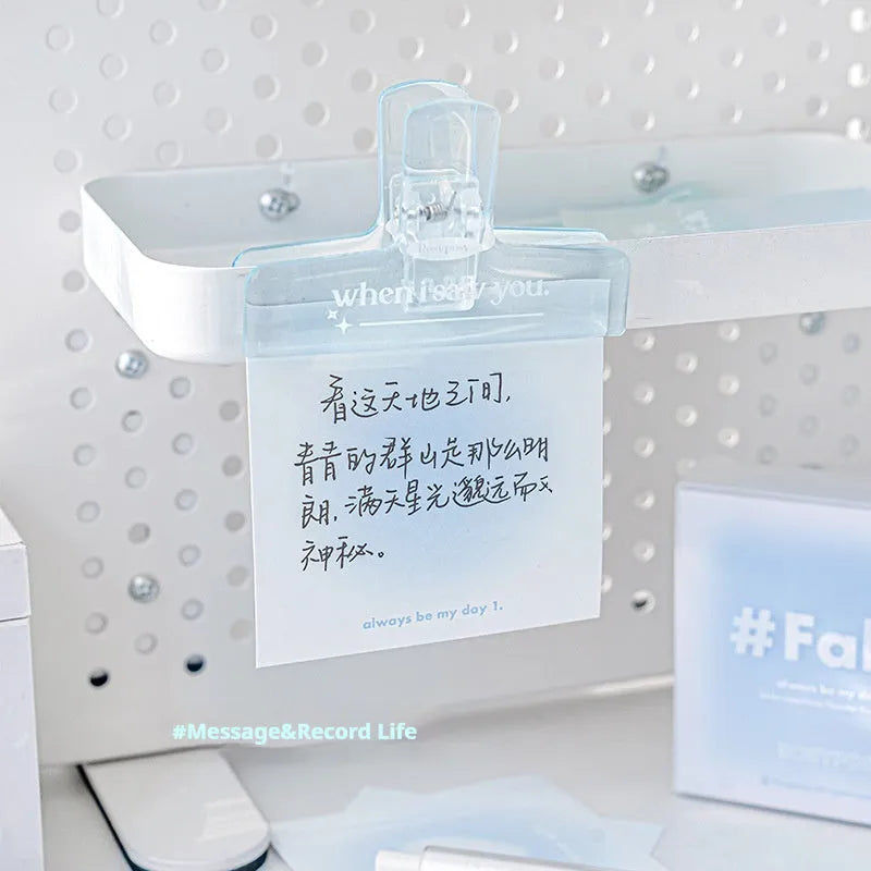 Square gradient parchment multifunctional notepad paper brick with sticky notes and stickers in blush green blue purple colours