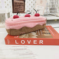 Korean style velvet pencil case in cherry cake plush design with zip closure