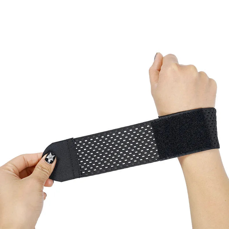 High elastic athletic wristguards in black, grey, and pink colours for sports wrist protection