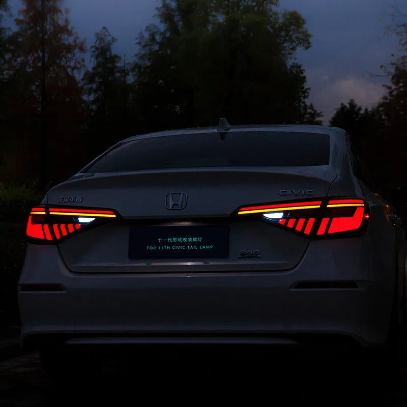 11th Generation Honda Civic modified LED tail light assembly with sequential turn signals