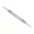 Stainless steel spring bar remover tool 8.5cm with V-edged tip and push-pin for watch strap repair