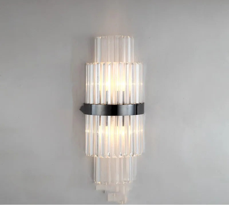 Modern crystal wall lamp in light luxury style with metal finish options