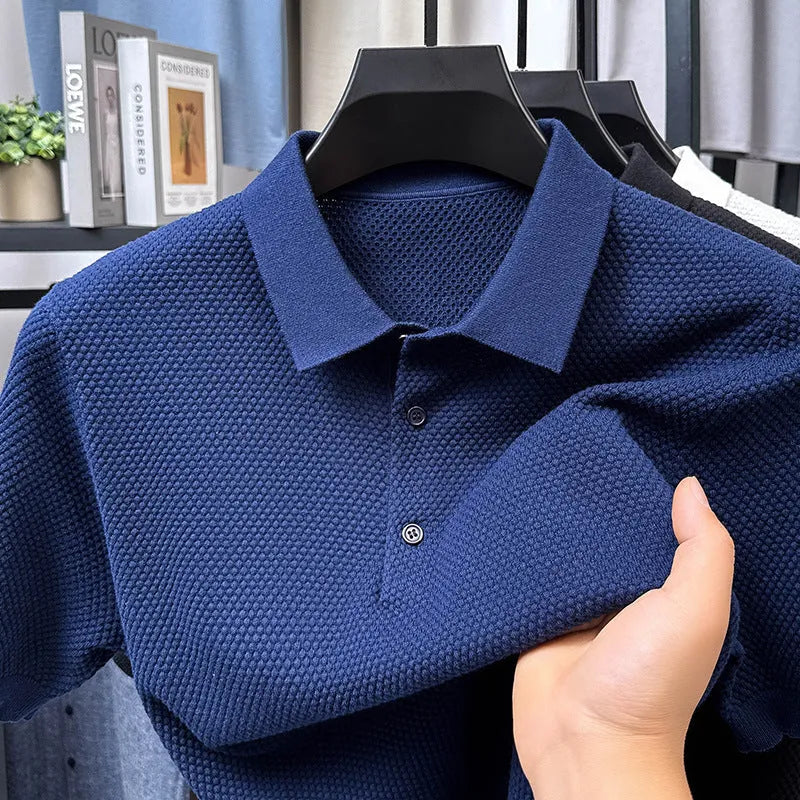 Loose fit pure cotton short sleeve sweater shown in available colours with size range information