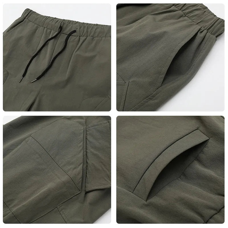 Fall Casual Trousers for Men in Polyester with Low Waist and Micro Elasticity, Available in Black Army Green Dark Purple, Sizes M L XL XXL for Everyday Wear