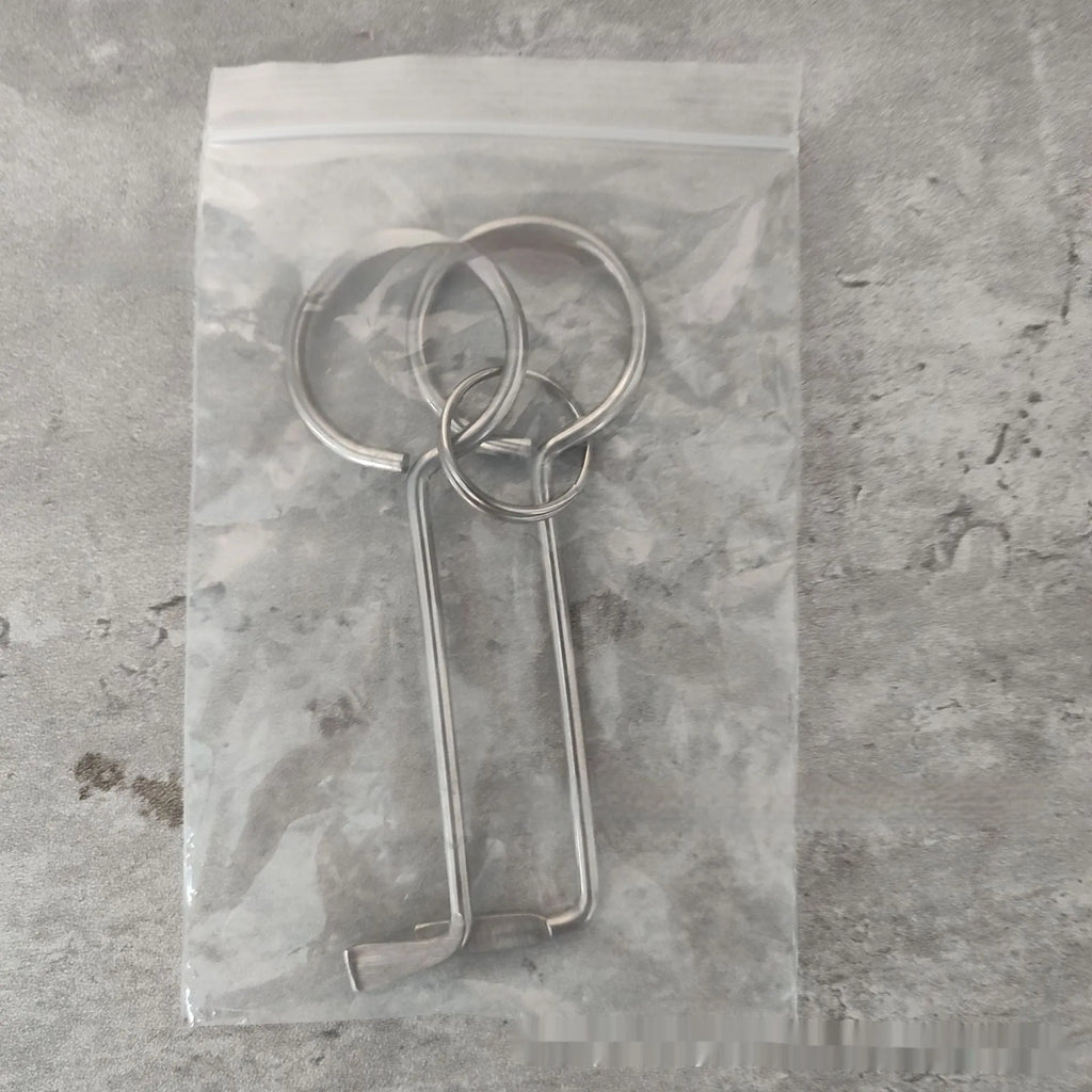 Two-piece alloy wrench tool set showing both wrenches with universal fitting ends