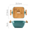 Irregular shaped porcelain ceramic bowl with matching lid available in multiple colours