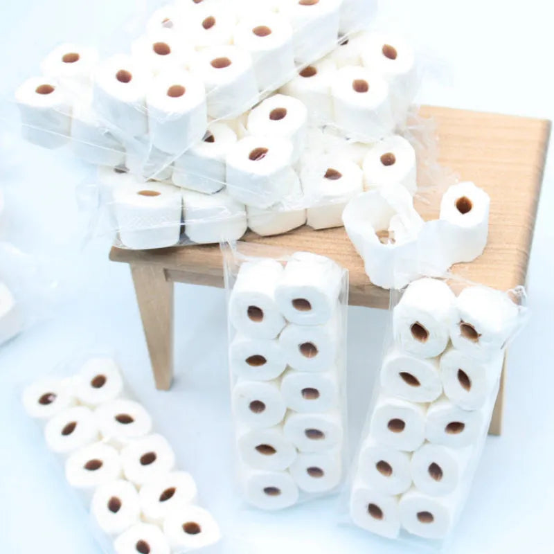 Simulated tissue roll paper toilet paper model for children's pretend play, 30x15x80mm dimensions